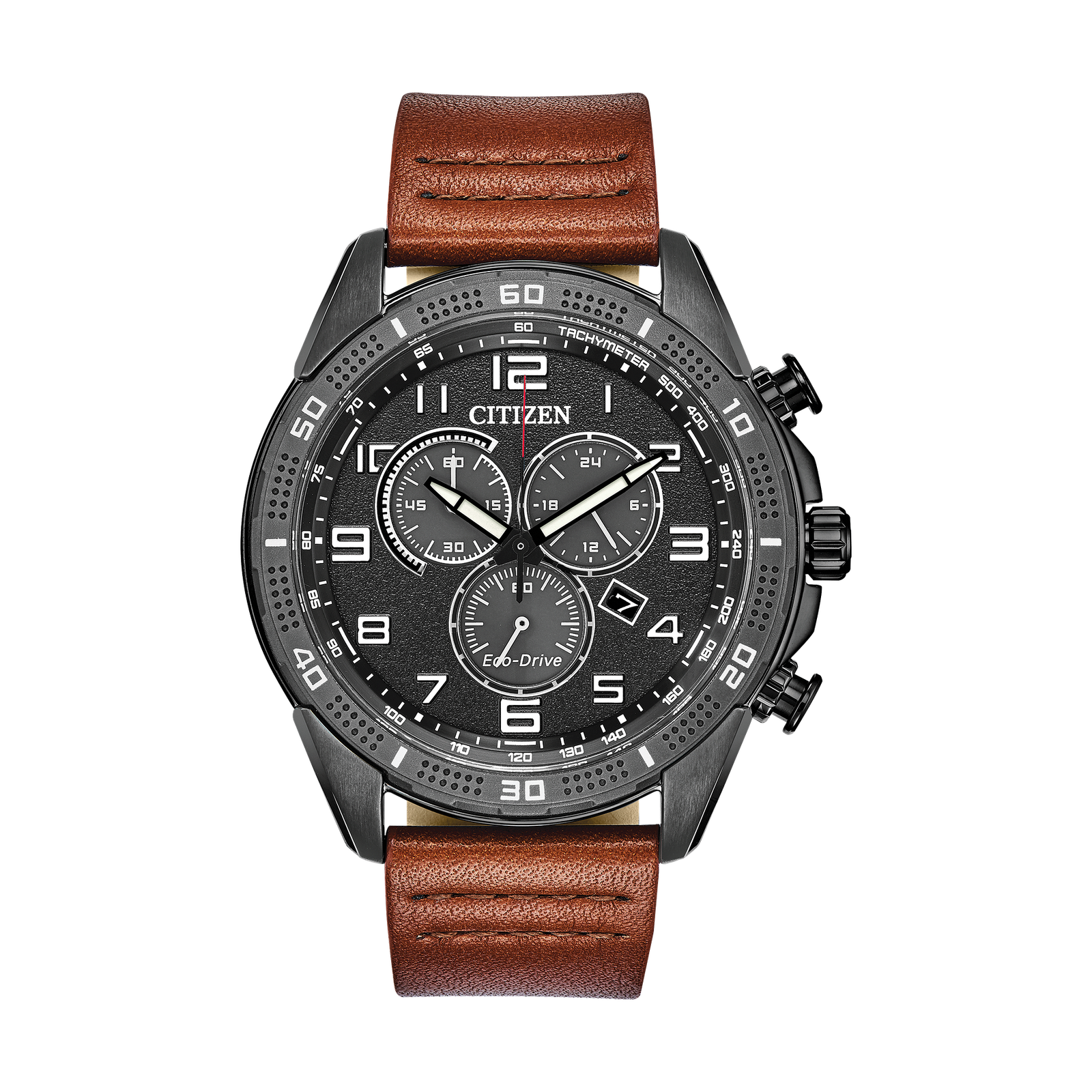 AT2447-01E-Catalog-2.png AT2447-01E Weekender Citizen AR Eco-Drive Chronograph Black Dial Men's Watch - Image 1