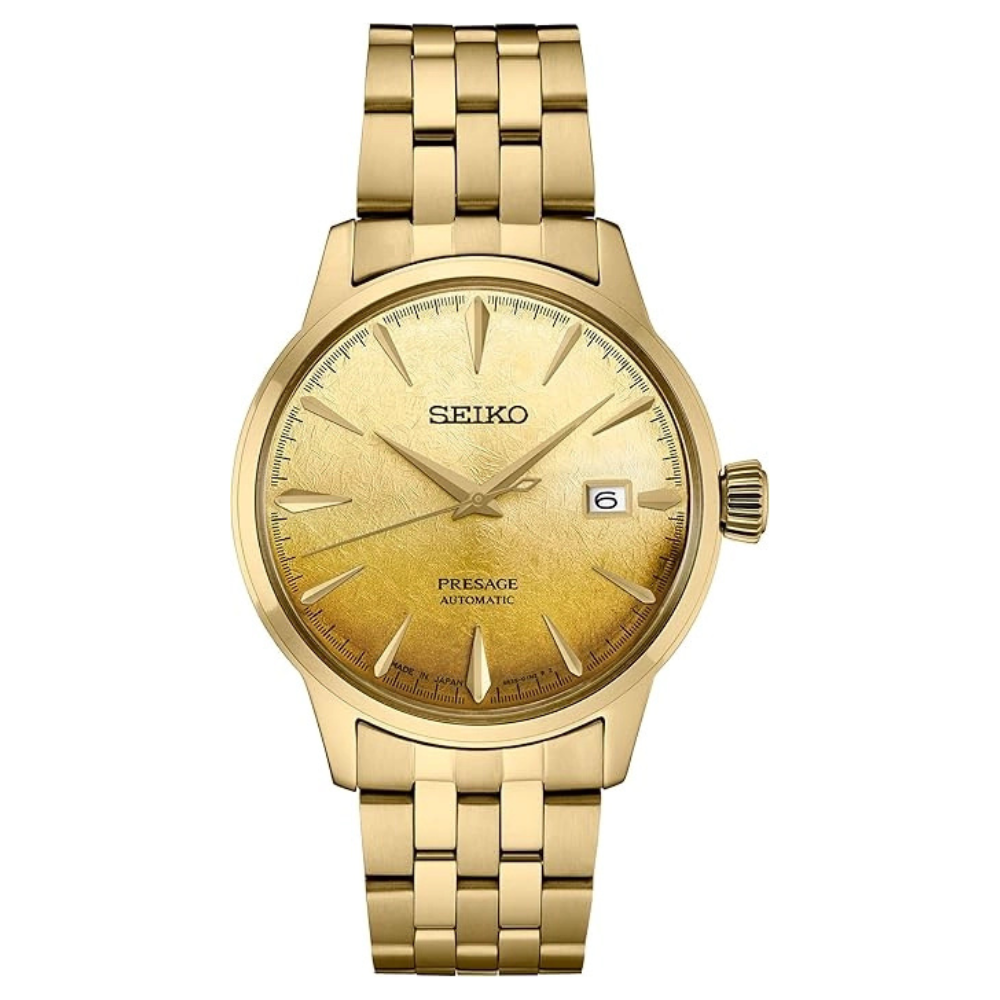 fabe7bab-YS-6.png SRPK46 Seiko Presage Cocktail Gold Tone Men's Watch - Image 1